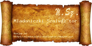 Mladoniczki Szalvátor névjegykártya